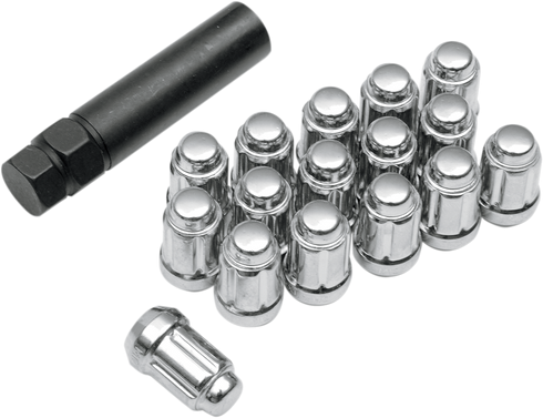 ITP Lug Nuts - 60° Tapered - Chrome - M12 x 1.50 - Splined with Key - 16 Pack ALUG20BX