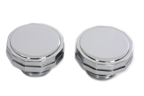 Wyatt Gatling Chrome Hexagon Style Vented and Non-Vented Gas Cap Set - 38-0445