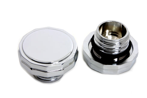 Wyatt Gatling Chrome Hexagon Style Vented and Non-Vented Gas Cap Set - 38-0445