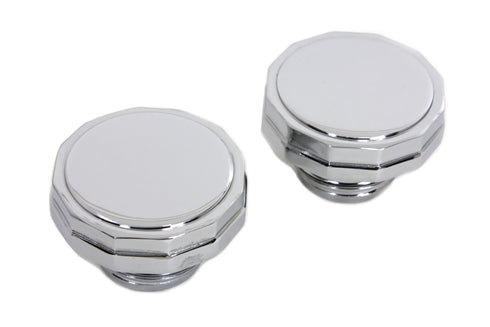 Wyatt Gatling Chrome Hexagon Style Vented and Non-Vented Gas Cap Set - 38-0445