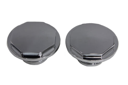 Wyatt Gatling Chrome Button Head Hexagon Vented and Non-Vented Gas Cap Set - 38-0446