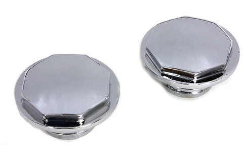 Wyatt Gatling Chrome Button Head Hexagon Vented and Non-Vented Gas Cap Set - 38-0446