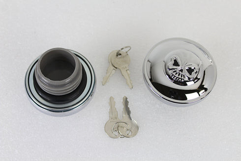 Wyatt Gatling Keyed Gas Cap Set Vented and Non-Vented Chrome - 38-0651
