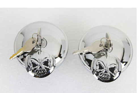 Wyatt Gatling Keyed Gas Cap Set Vented and Non-Vented Chrome - 38-0651