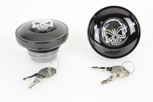 Wyatt Gatling Keyed Gas Cap Set Vented and Non-Vented Black - 38-0652