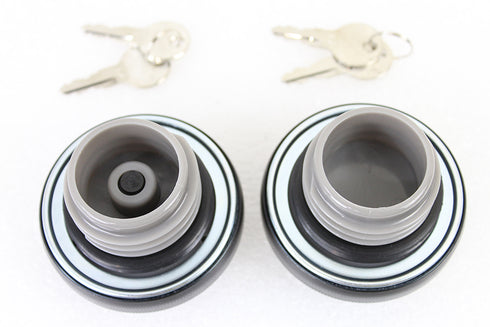 Wyatt Gatling Keyed Gas Cap Set Vented and Non-Vented Black - 38-0652