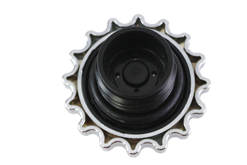 Wyatt Gatling Sprocket Gas Cap Vented Chrome - 38-0662