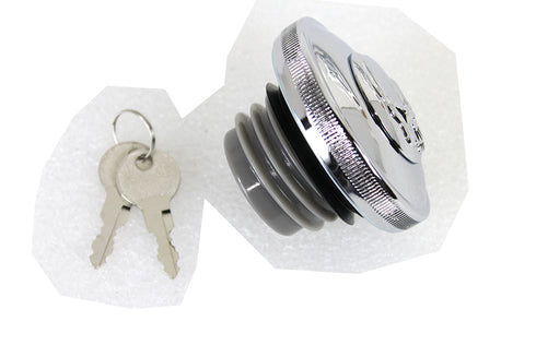 Wyatt Gatling Keyed Gas Cap Vented Chrome - 38-0665