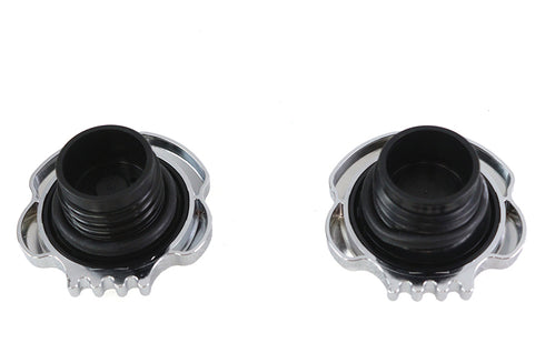 Wyatt Gatling Skull Style Gas Cap Set Chrome - 38-0779