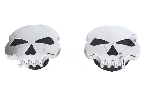 Wyatt Gatling Skull Style Gas Cap Set Chrome - 38-0781