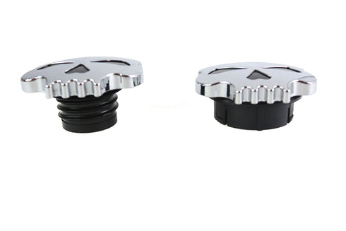 Wyatt Gatling Skull Style Gas Cap Set Chrome - 38-0781