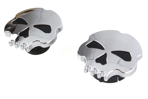 Wyatt Gatling Skull Style Gas Cap Set Chrome - 38-0781