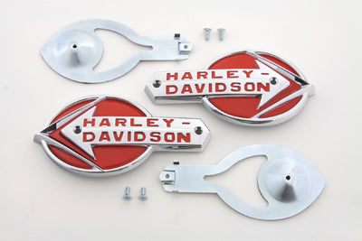 Wyatt Gatling Gas Tank Emblems with Red Lettering - 38-0800