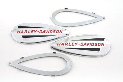 Wyatt Gatling Gas Tank Emblems with Red Lettering - 38-0804