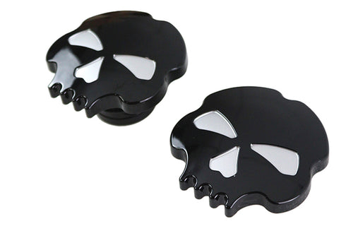 Wyatt Gatling Skull Style Gas Cap Set Vented and Non-Vented Black - 38-0808