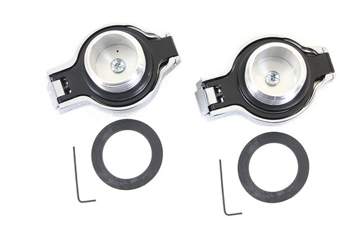 Wyatt Gatling Flip Up Gas Cap Set Chrome - 38-0887