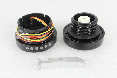 Wyatt Gatling Black LED Cut Ribbed Style Fuel Gauge and Filler Cap Set - 38-0990