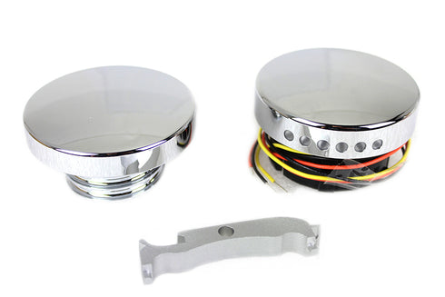 Wyatt Gatling Chrome LED Smooth Style Fuel Gauge and Filler Cap Set - 38-0991