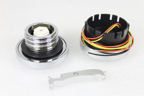 Wyatt Gatling Chrome LED Smooth Style Fuel Gauge and Filler Cap Set - 38-0991