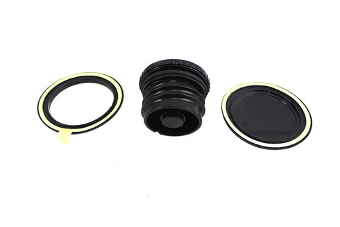 V-Twin Flush Mount Gas Cap & Left Side Tank Cap Kit Black - 38-7058