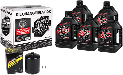 MAXIMA RACING OIL Quick Change M8 Synthetic 20W-50 Oil Change Kit - Black Filter 90-129015PB