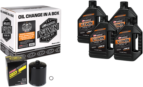 MAXIMA RACING OIL Evo/Sportster Quick Oil Change Kit - Black Filter 90-069014PB