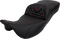 SADDLEMEN RoadSofa™ Seat - Honeycomb - Red Stitch - Extended Reach - without Backrest - FLH/FLT '08-'24 808-07B-19004