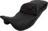 SADDLEMEN RoadSofa™ Seat - Honeycomb - Red Stitch - Extended Reach - without Backrest - FLH/FLT '08-'24 808-07B-19004
