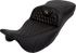 SADDLEMEN RoadSofa™ Seat - Honeycomb - Gold Stitch - Extended Reach - without Backrest - FLH/FLT '08-'24 808-07B-19007