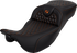 SADDLEMEN RoadSofa™ Seat - Honeycomb - Orange Stitch - Extended Reach - without Backrest - FLH/FLT '08-'24 808-07B-19003