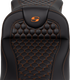 SADDLEMEN RoadSofa™ Seat - Honeycomb - Orange Stitch - Extended Reach - without Backrest - FLH/FLT '08-'24 808-07B-19003