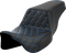 SADDLEMEN Step-Up Seat - Front Lattice Stitch - Blue Stitch - FLH/FLT '08-'23 808-07B-17201