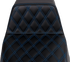 SADDLEMEN Step-Up Seat - Front Lattice Stitch - Blue Stitch - FLH/FLT '08-'23 808-07B-17201