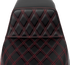 SADDLEMEN Step-Up Seat - Front Lattice Stitch - Red Stitch - FLH/FLT '08-'23 808-07B-17204