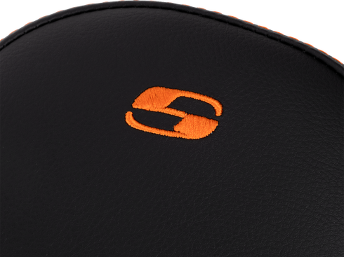 SADDLEMEN Step-Up Seat - Front Lattice Stitch - Orange Stitch - FLH/FLT '08-'23 808-07B-17203