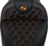 SADDLEMEN Roadsofa™ Seat - with Backrest - Orange Stitch - FL '08-'23 808-07B-182B3