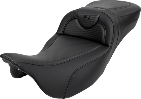 SADDLEMEN Roadsofa™ Extended Reach Seat - Carbon Fiber - Black Stitch - without Backrest - FL '08-'24 808-07B-18600