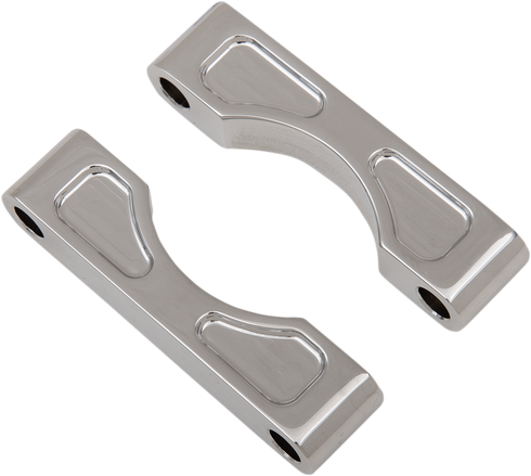 KLOCK WERKS Hugger Front Fender Mounting Blocks - For 16"/17"/18"/19" Wheels - Chrome KWFS-01-0103-C