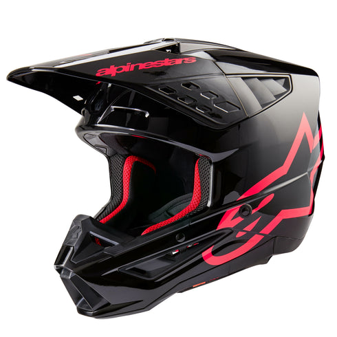 ALPINESTARS S M5 Corp Helmet Black/Diva Pink Glossy Md - 482-9227M