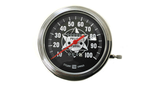 V-Twin Speedometer with 1:1 Ratio and Red Needle - 39-0073