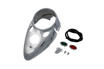 V-Twin Chrome Cateye Dash Panel - 39-0112
