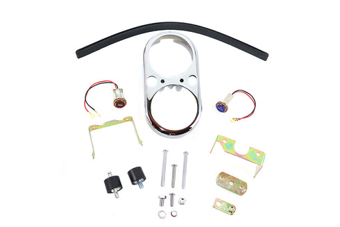 V-Twin FXS Dash Housing Kit Chrome - 39-0244