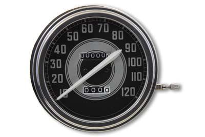 V-Twin Speedometer with 2:1 Ratio and White Needle - 39-0299