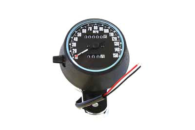 V-Twin Speedometer Black Plastic Style 2:1 - 39-0372