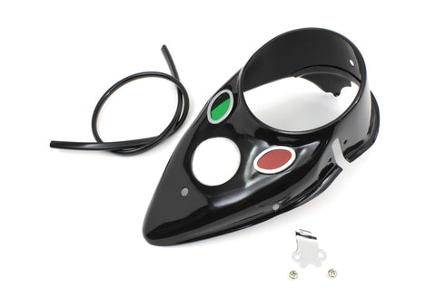 V-Twin Black Replica Cateye Dash Panel - 39-0446