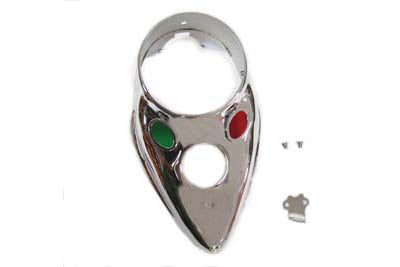 V-Twin Chrome Replica Cateye Dash Panel - 39-0447