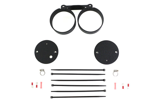 V-Twin Dual Gauge Mount Bracket Black - 39-0496