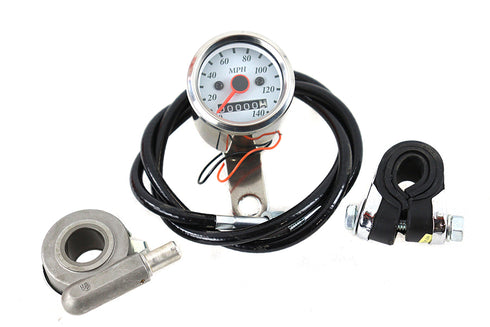 V-Twin Deco Mini 48mm Speedometer Kit with 2:1 Ratio - 39-0554