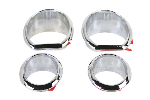V-Twin Gauge Trim Kit Chrome - 39-0567
