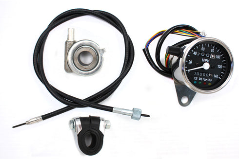 V-Twin Mini 60mm Speedometer with 2:1 Ratio - 39-0580